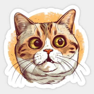 Funny Cat Face, Love Cats Sticker